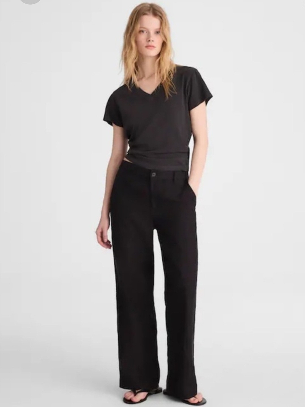 Madewell Zoe Relaxed Straight Pant In 100% Linen 10T Tall